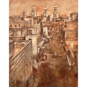 Sajjad Ahmed, 18 x 24 inch, Oil On Canvas, Cityscape Painting, AC-SJJ-010